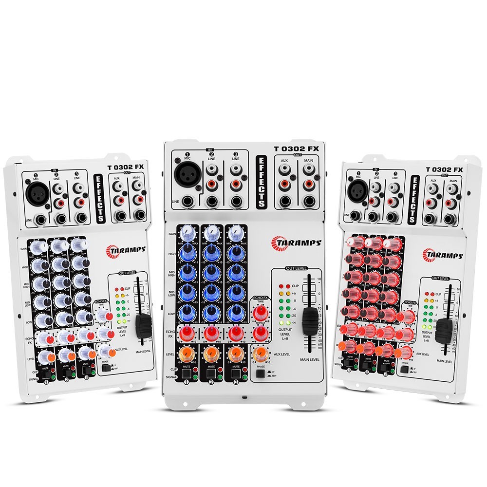 Taramps Audio Mixer T0302 FX Multicolor 3 Channel Car Audio Mixer RGB