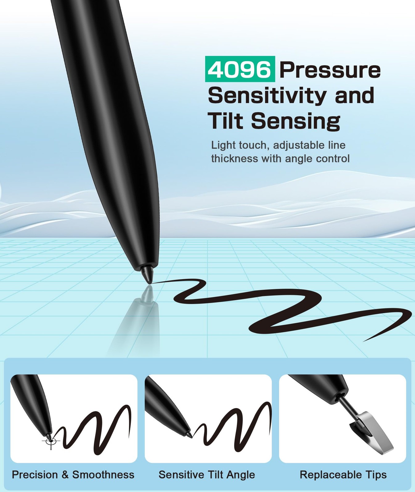 Pen for Remarkable 2, Non-Magnetic Stylus with Eraser, 5 Tips