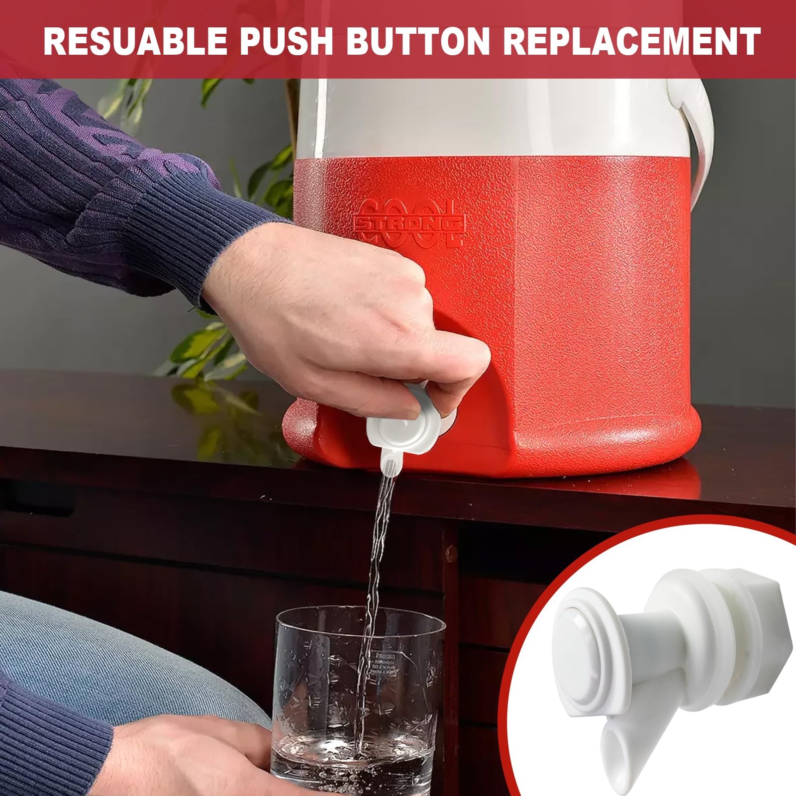 10 Pack Push Button Water Spigot Cooler Spigot Replacement Water Spigot Pla...