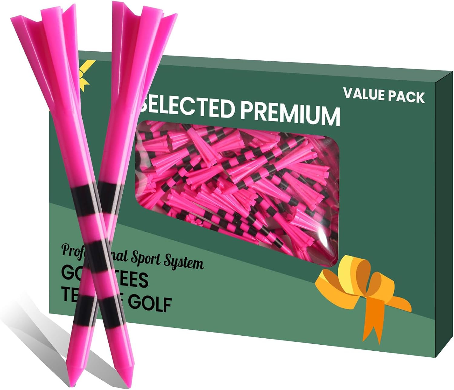 Golf Tees Plastic 3 1/4 2 3/4 Inch Unbreakable 20 50 100 Pack, Bulk Long Stronge