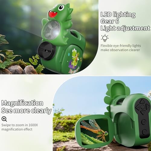 1600X Handheld Microscope for Kids 2" IPS Screen Kit Mini Pocket Digital...