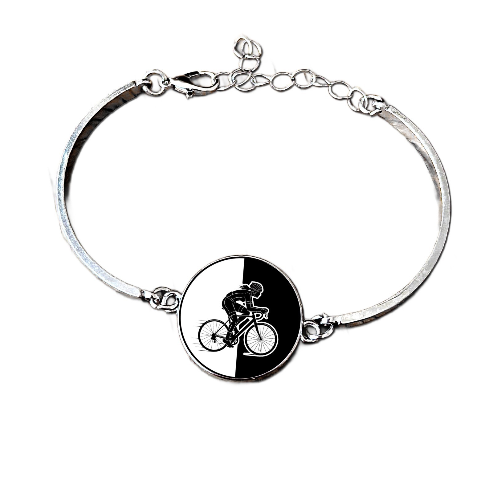 Cyclist Bracelet Gift for Cyclist Monochrome Cycling Jewellery