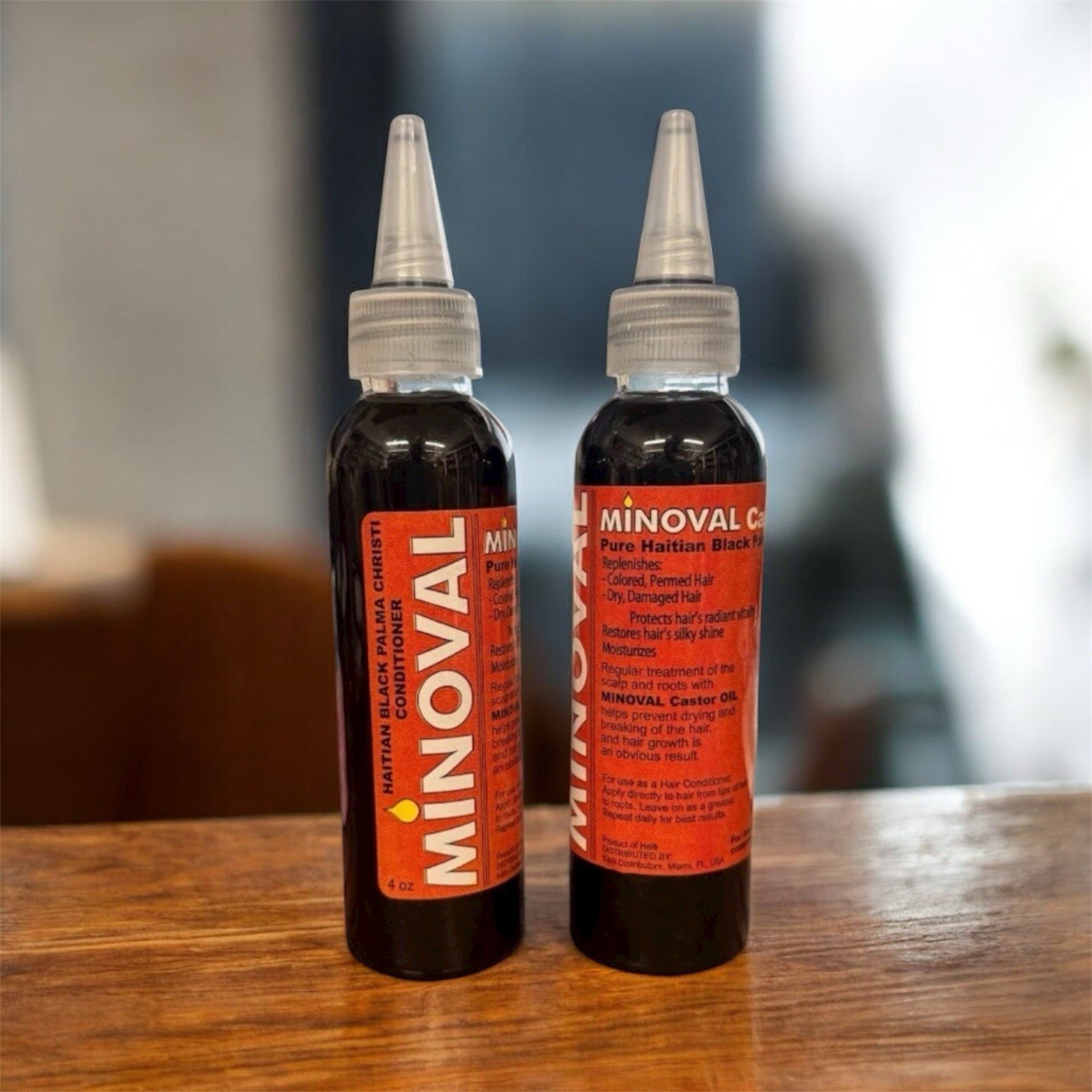PACK OF 2 Minoval Castor Oil 100% Pure Putr Haitian Palma Christi Oil 4 0z Each