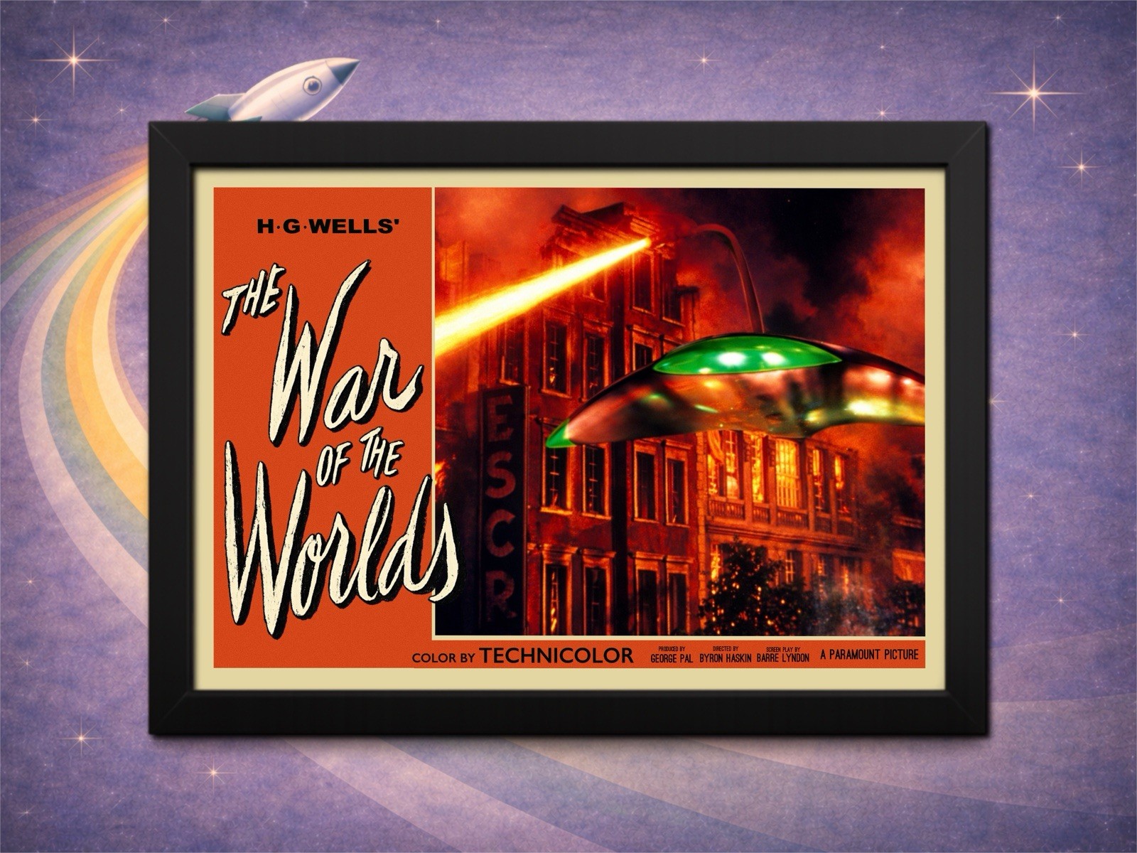 War of the Worlds 1953 Framed Lobby Card Style Print Martian Heat Ray
