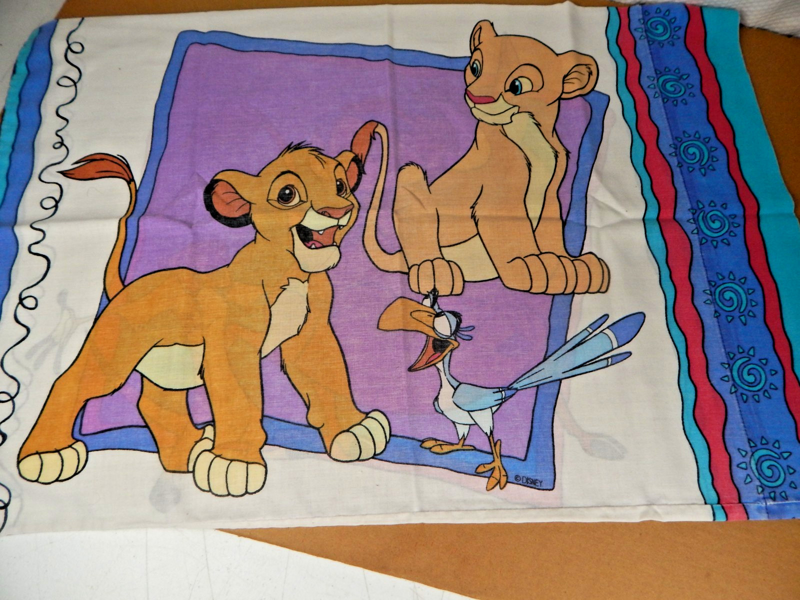 Disney The Lion King Simba Nala Standard Double Sided Pillowcase Vintage