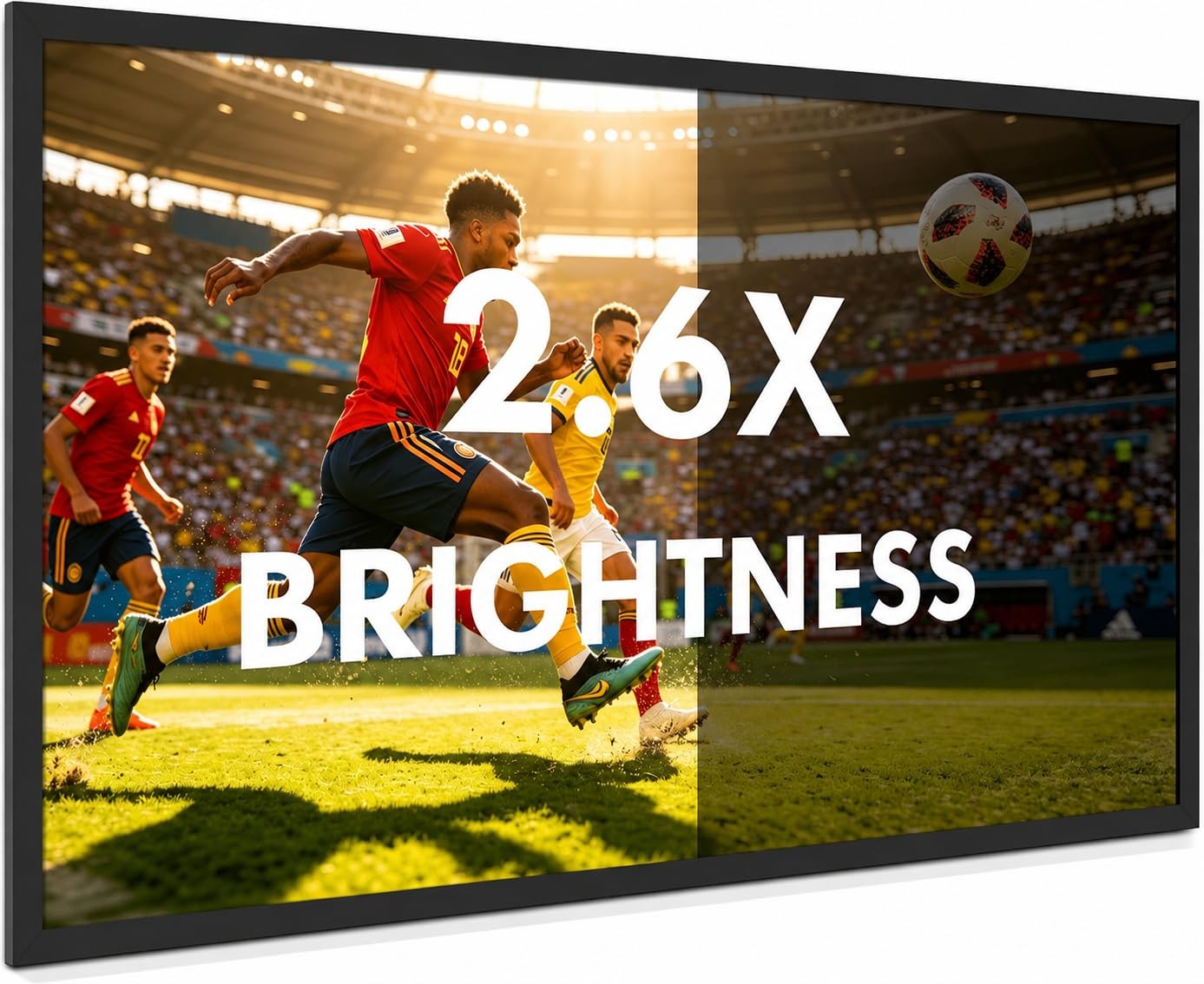 Fixed Frame High Gain Projector Screen by - 2.6X Gain and 30% ALR - Indoor Wa...
