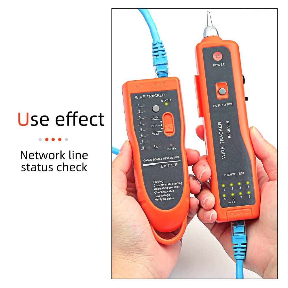 Advanced Cable Finder for Ethernet & Telephone Lines - Includes Accessories