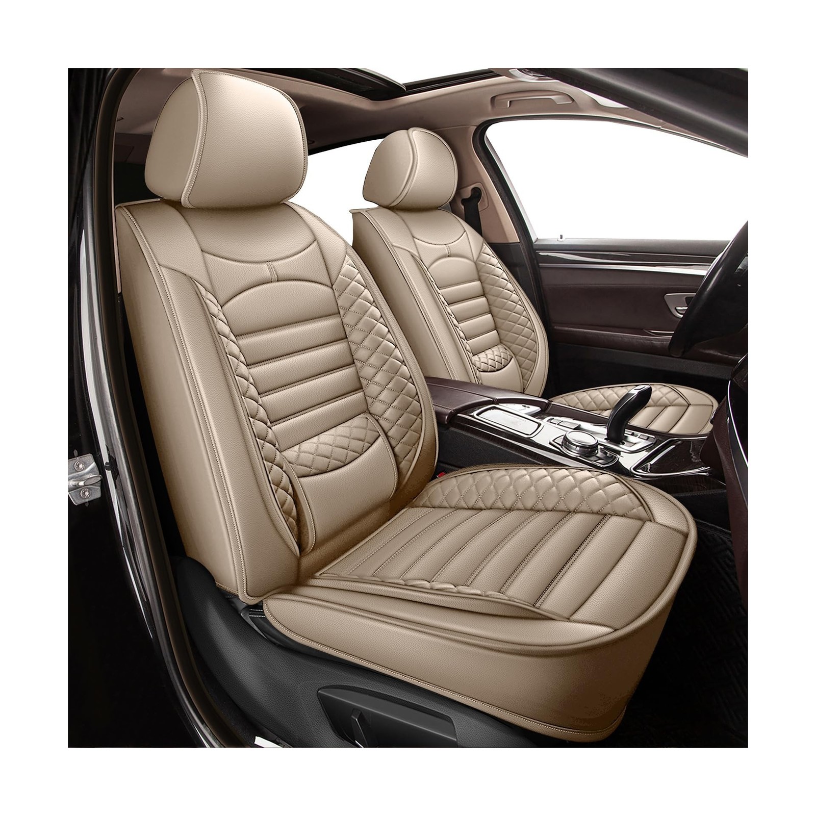 2 Front Seat Covers for Nissan Frontier 2009-2026 Faux Leather Soft Comfortab...