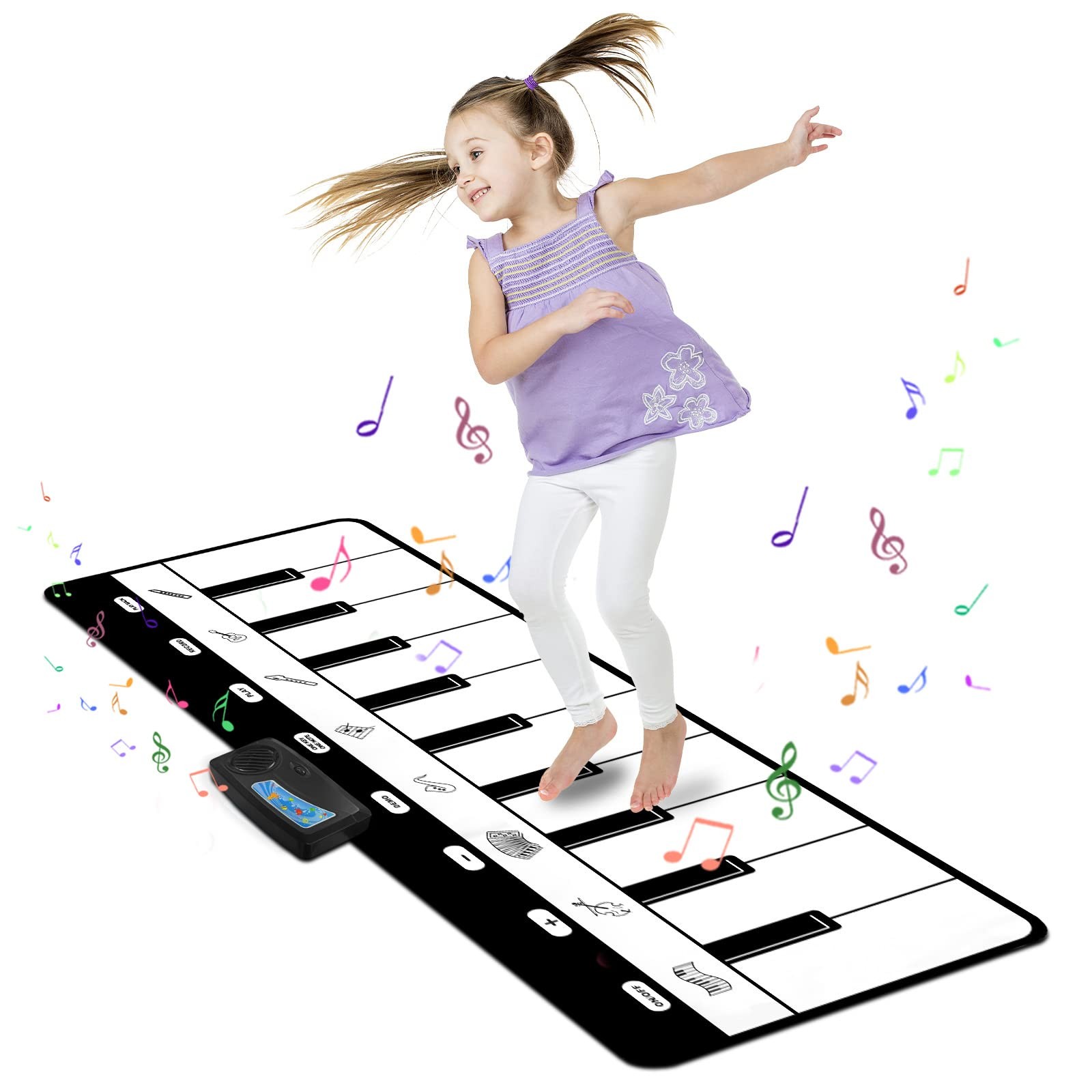 Piano Mat, Kids Musical Mat Floor Piano Keyboard Mat with 8 Instruments Sounds