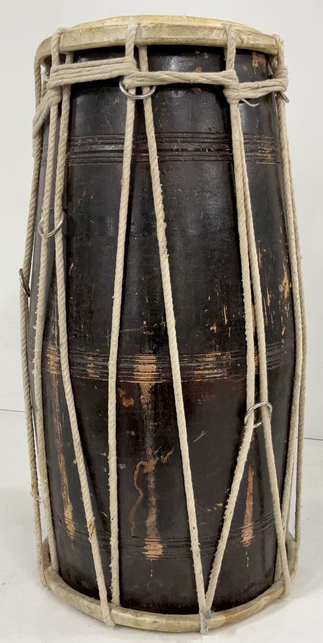 Large Wooden Two-Ended Hide Drum