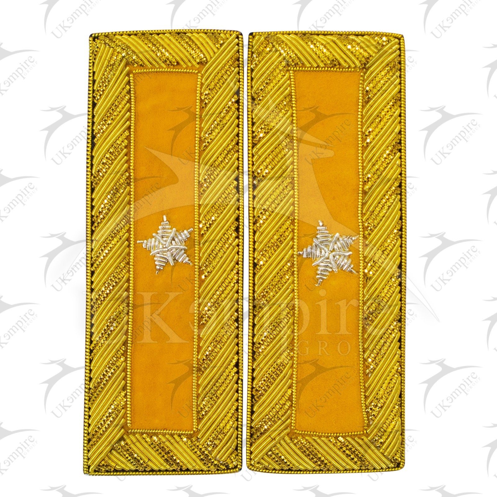Civil War US Officer Shoulder Boards Brigadier General (One Star) Cavalry Yellow