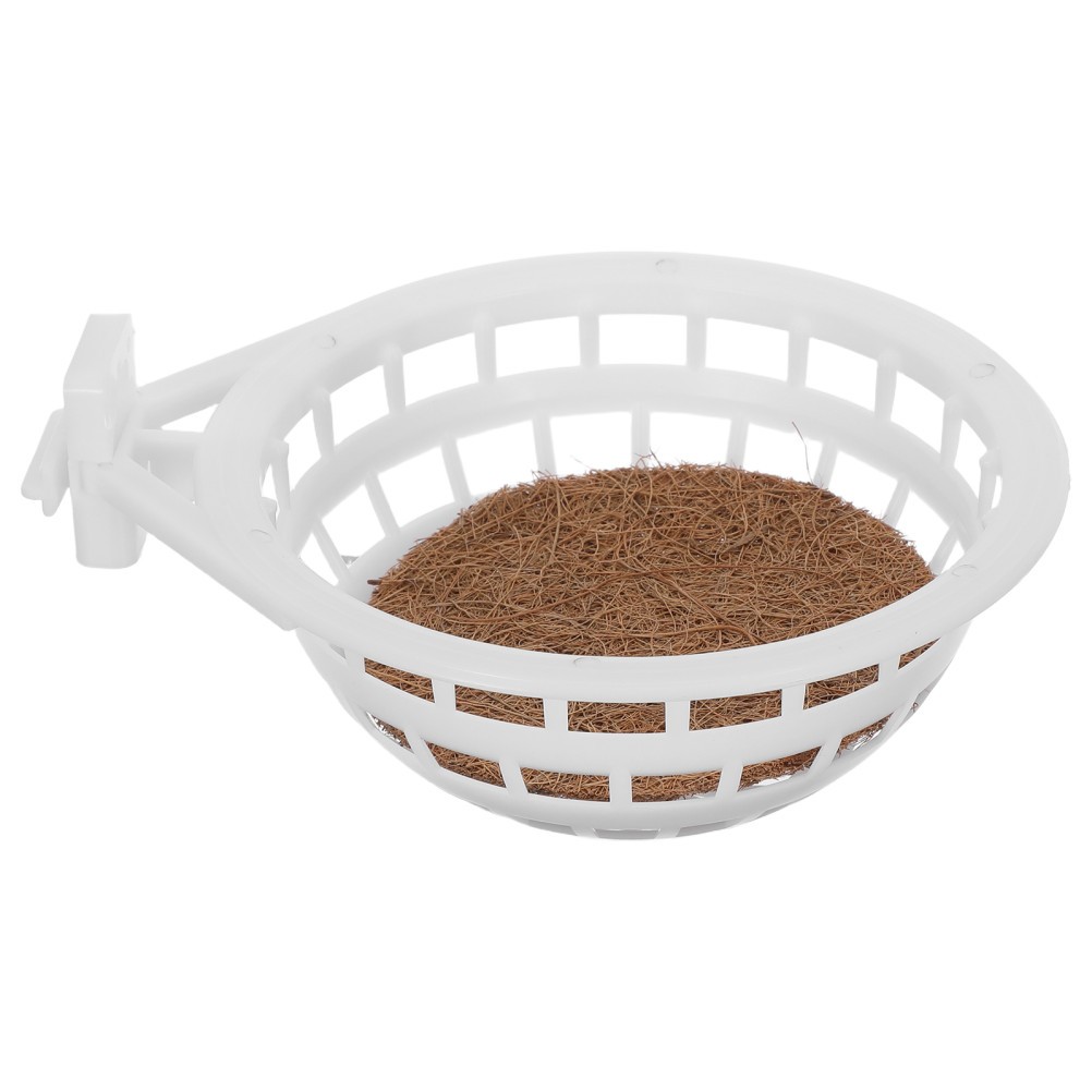 2Pcs Durable Plastic Bird Nesting Bowls White Parrot Hatching and Breeding Nests