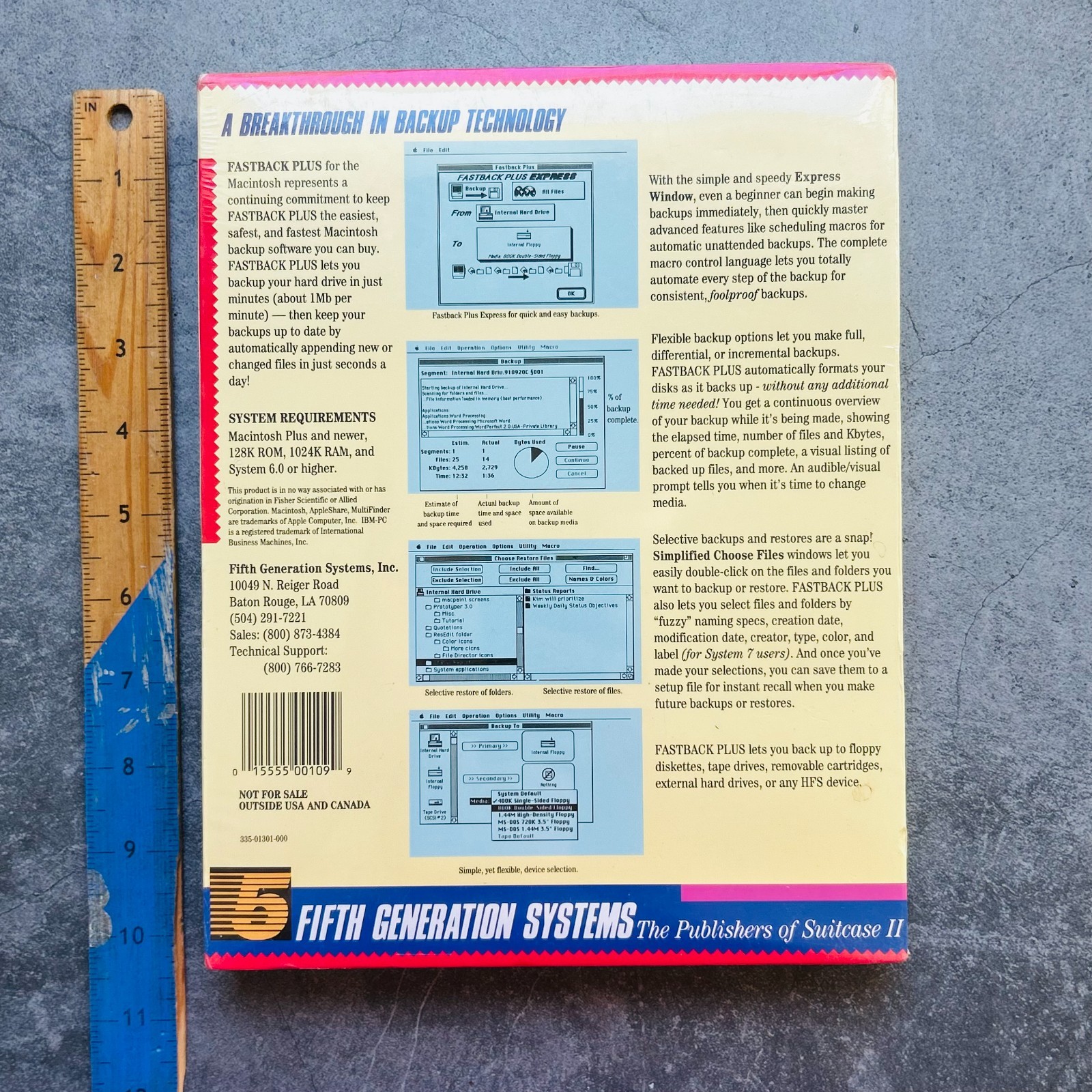 Apple Macintosh Fastback Plus Backup Software Vintage 5th Genertion SEALED