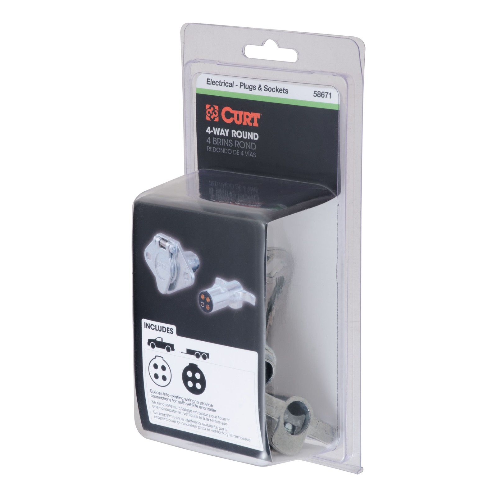 CURT 4-Way Round Connector Plug And Socket - 58761