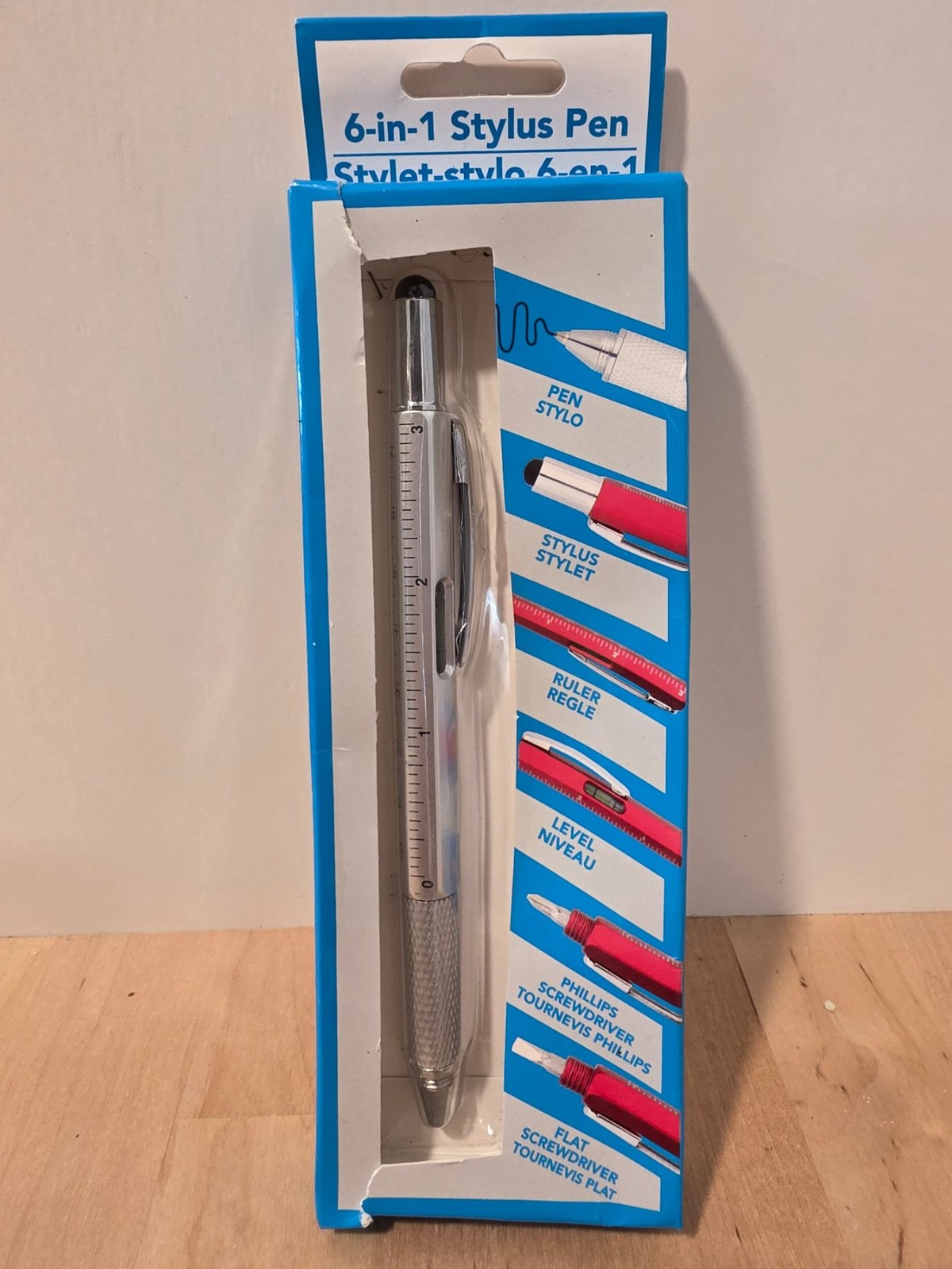 Greenbrier 6-in-1 Stylus Pen Ruler Level Phillips Flat Screwdriver