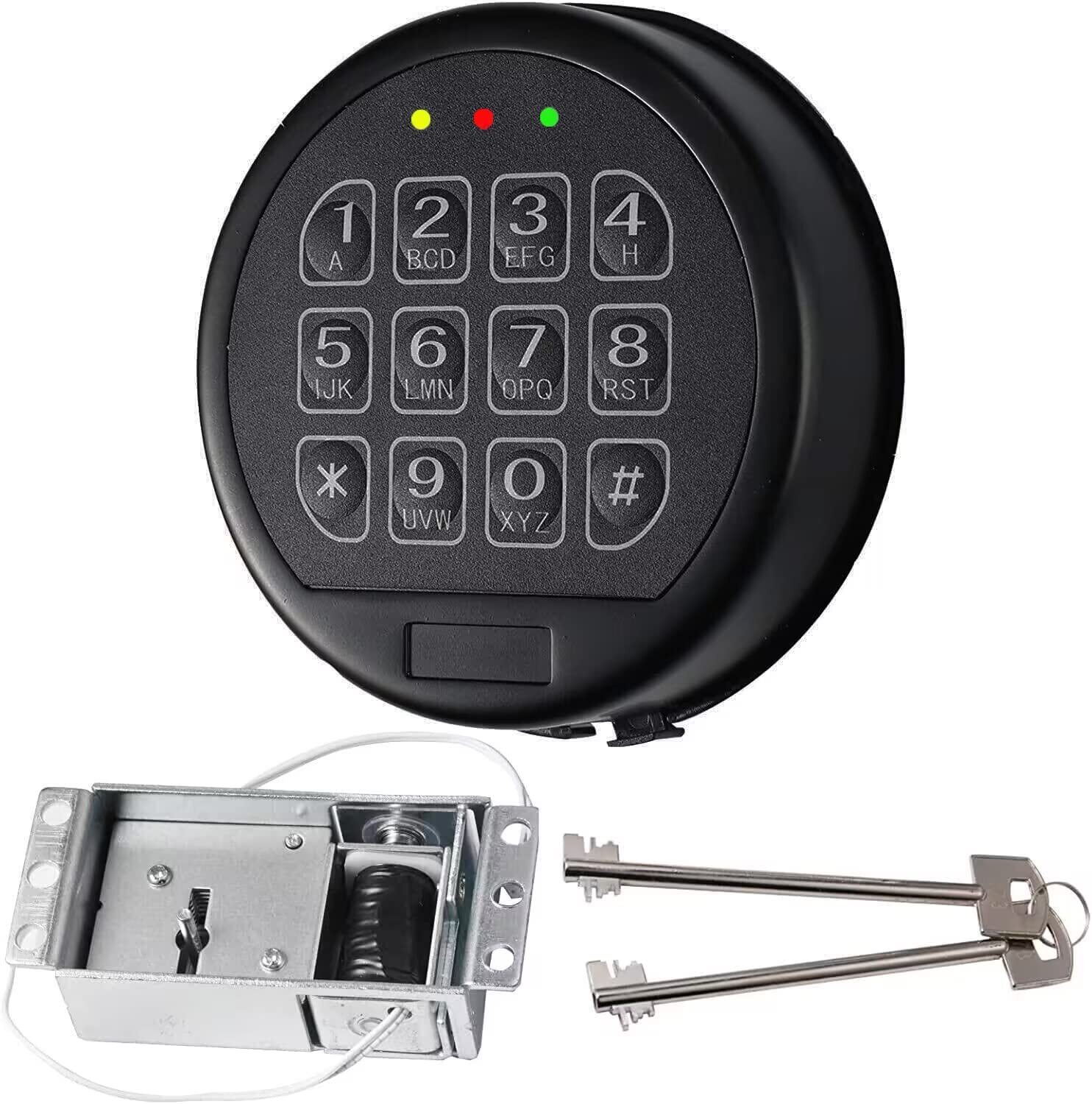 Gun Safe Lock Replacement with 2 Override Keys & Solenoid Safe Electronic Lock