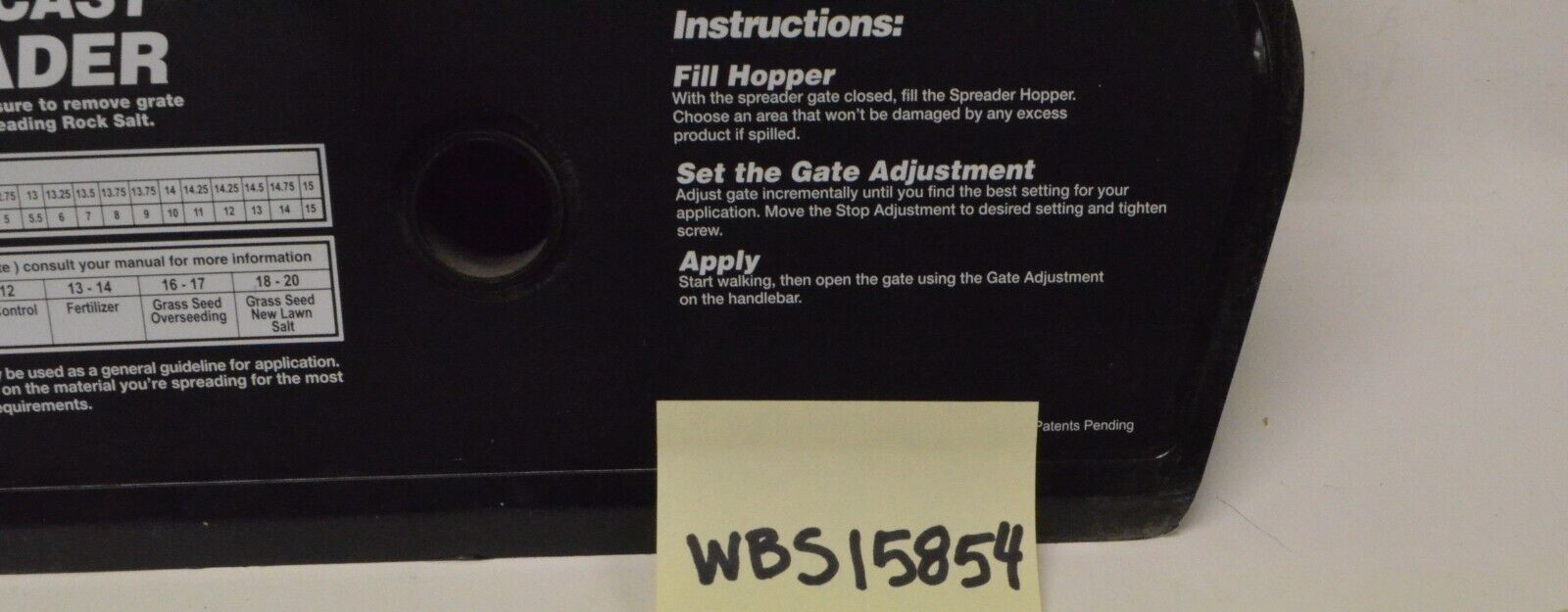 New, Boss WBS15854 Hopper Base Assy Broadcast Walk Behind 16 - FREE SHIPPING!