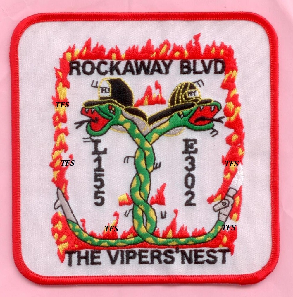 New York City Fire Dept Engine 302 Ladder 155 Patch Vipers Nest