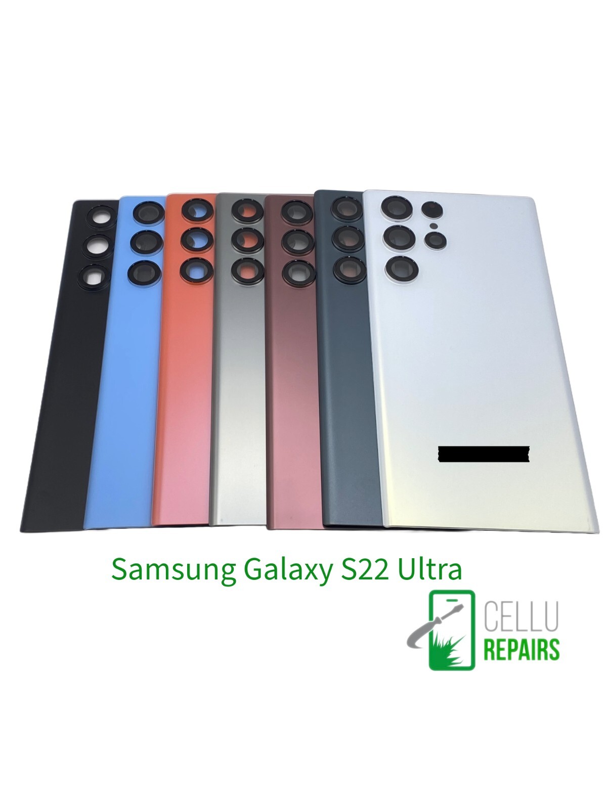 Back Glass Cover replacement for Samsung S22 Ultra with Camera Lens