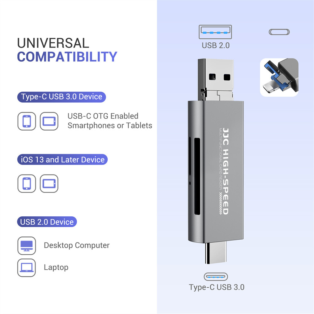 Memory Card Reader USB 3.0 OTG Adapter iPhone Lightning to SD Micro SD SDXC SDHC
