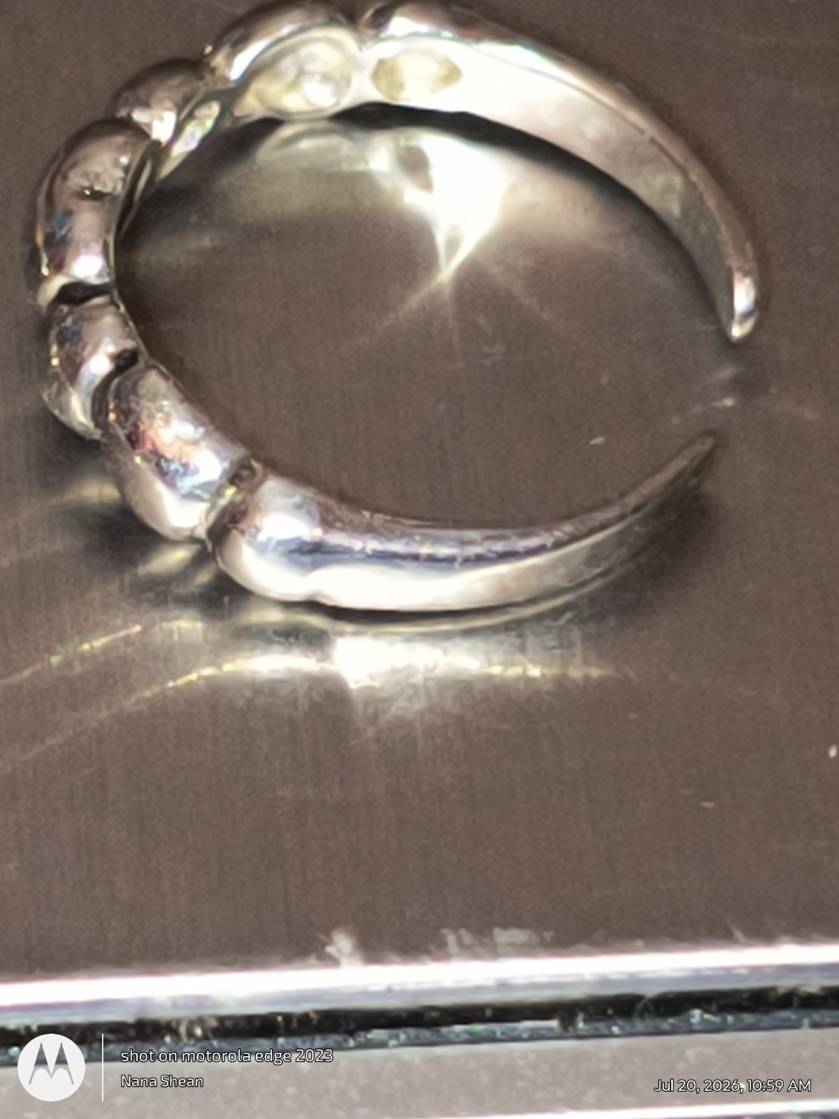 Silver Adjustable Heart Toe Ring Size 3#373