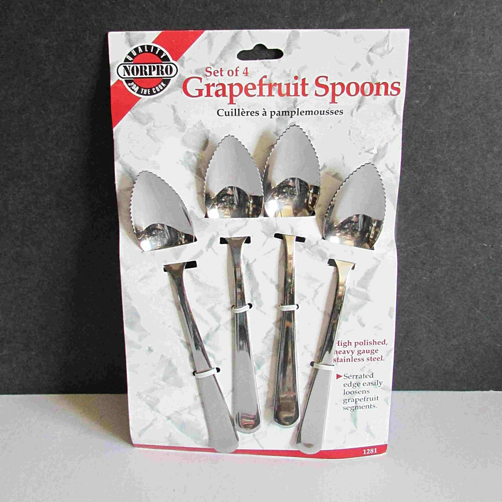 Norpro Stainless Steel Grapefruit Spoons Set of 4 NEW in Package FREE SH