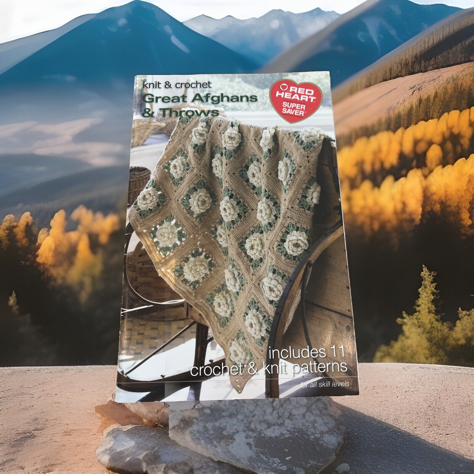 LB2 COATS & CLARK 2008, GREAT AFGHANS & THROWS KNIT & CROCHET PATTERN LEAFLET