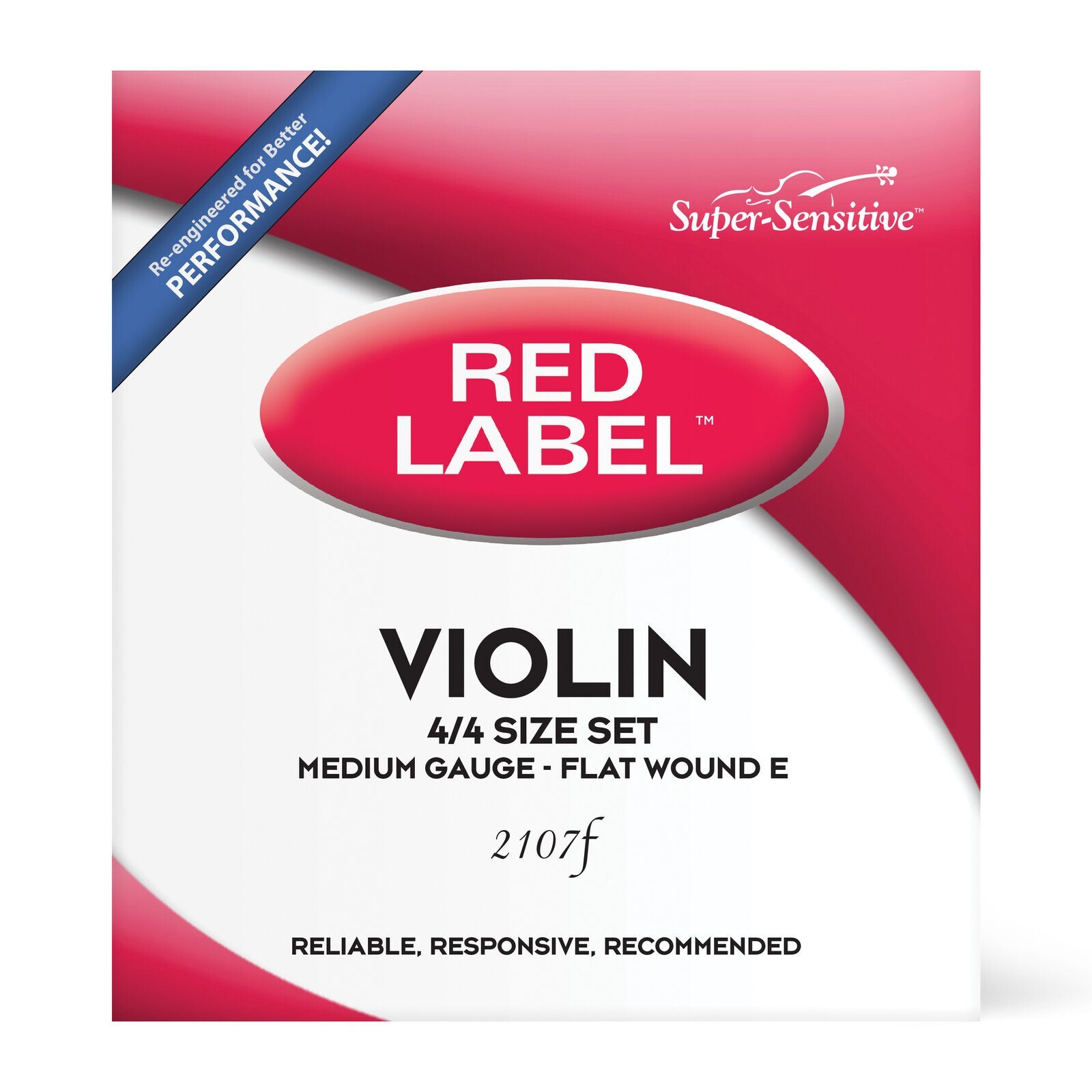 Red Label Violin 4/4 FW String Set Medium Wound E String