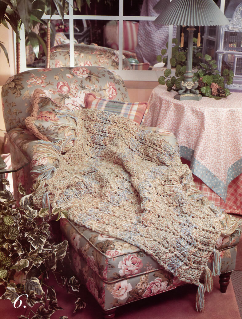 Patons "Decorator Throws to Knit" Afghan/throw pattern book 575FF NOS
