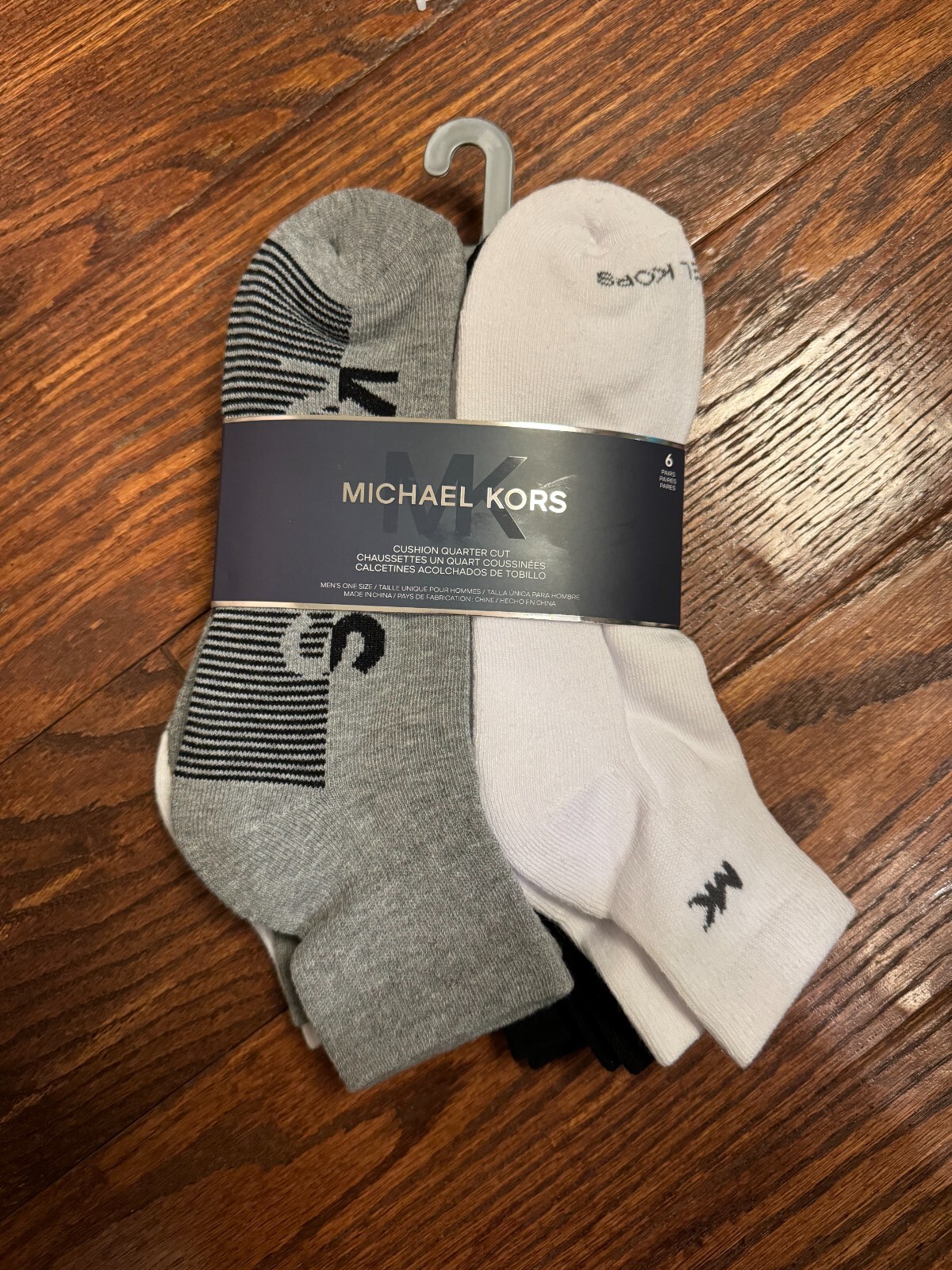 Michael Kors Men's 6 Pairs Cushion Quarter Cut Sport Socks Wicking New w TAGS