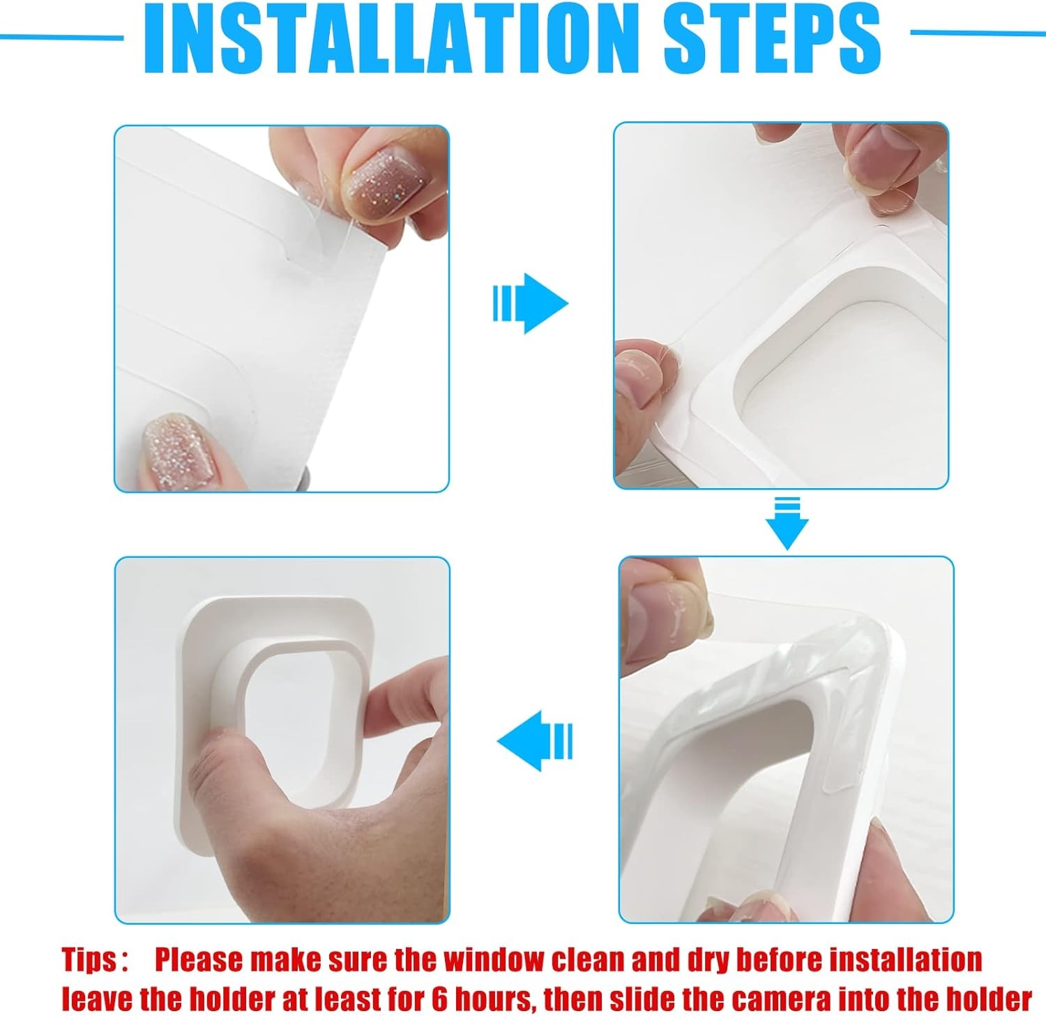 2 Pack Window Mount Compatible with Blink Mini Indoor, Secured Camera Glass Wall