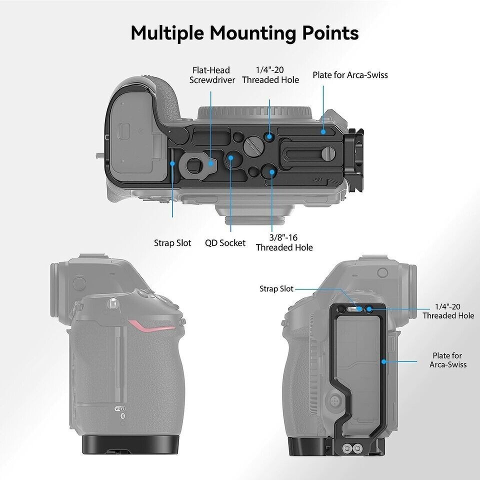 SmallRig Z 8 L-Bracket for Nikon Camera Quick Release L-Shape Mount Plate 3942