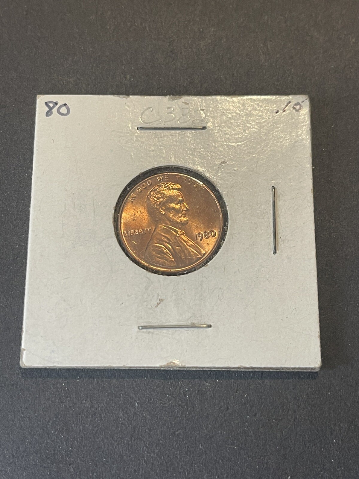 1980 P Philadelphia Lincoln Memorial Penny (BU) Brilliant Uncirculated RED X1328