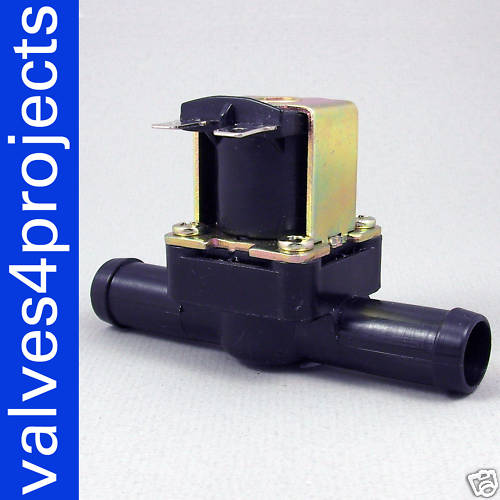 5/8" 110/120VAC Hose Barb Electric Solenoid Valve, Plastic Body, Water, Liquids