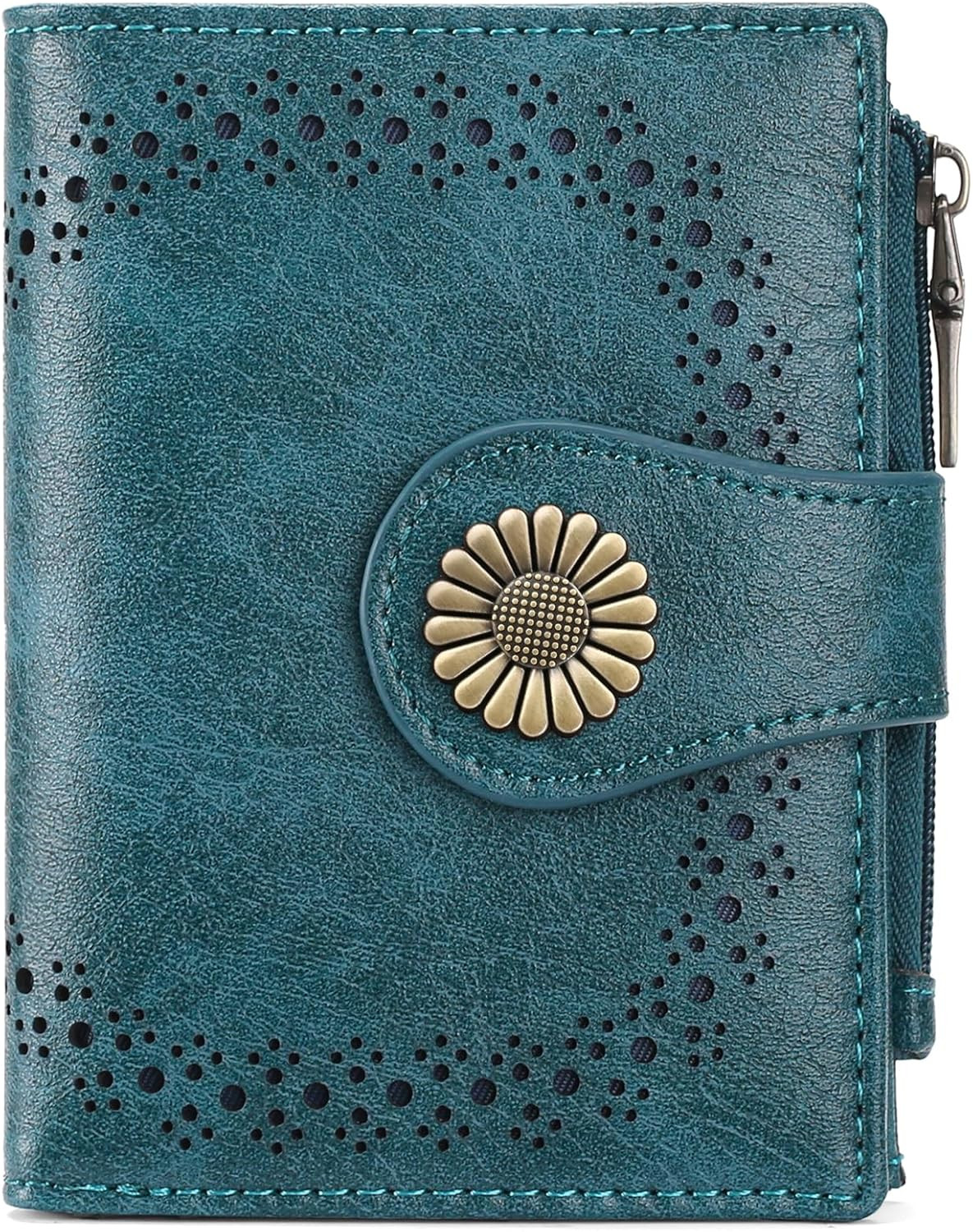 Small Wallets for Women Bifold RFID Blocking Leather Card Holder Compact Wallet