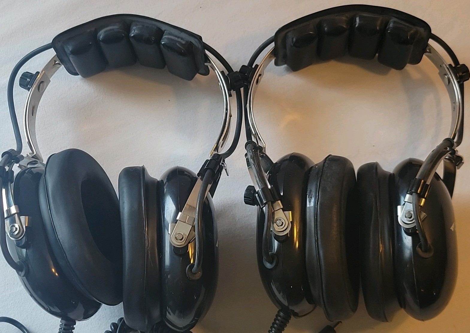 Vintage Race Tech Racing Communications Headphone Head set-Black Set Of 2