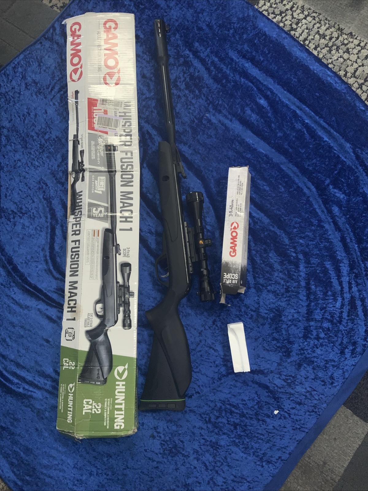 Gamo Whisper Fusion Mach 1, .22 Air Rifle 1,020 FPS, 3-9X40 Scope - 611006325554