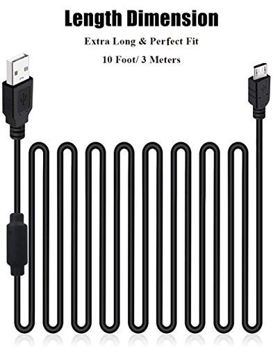 2 Pack 10FT PS4 DualShock 4 Controller Charger Charging Cable with Magnetic Ring