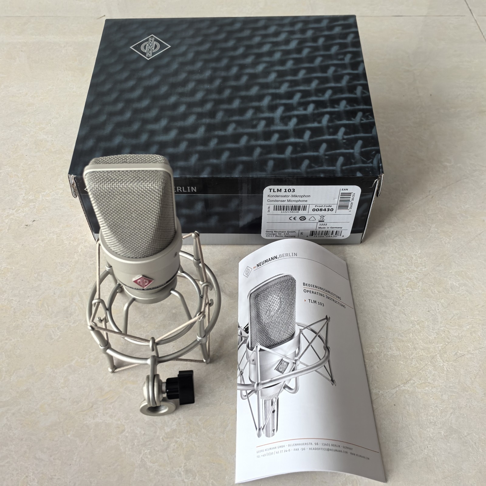TLM 103 Neumann Large-diaphragm Condenser Nickel Microphone With Shock Mount NEW