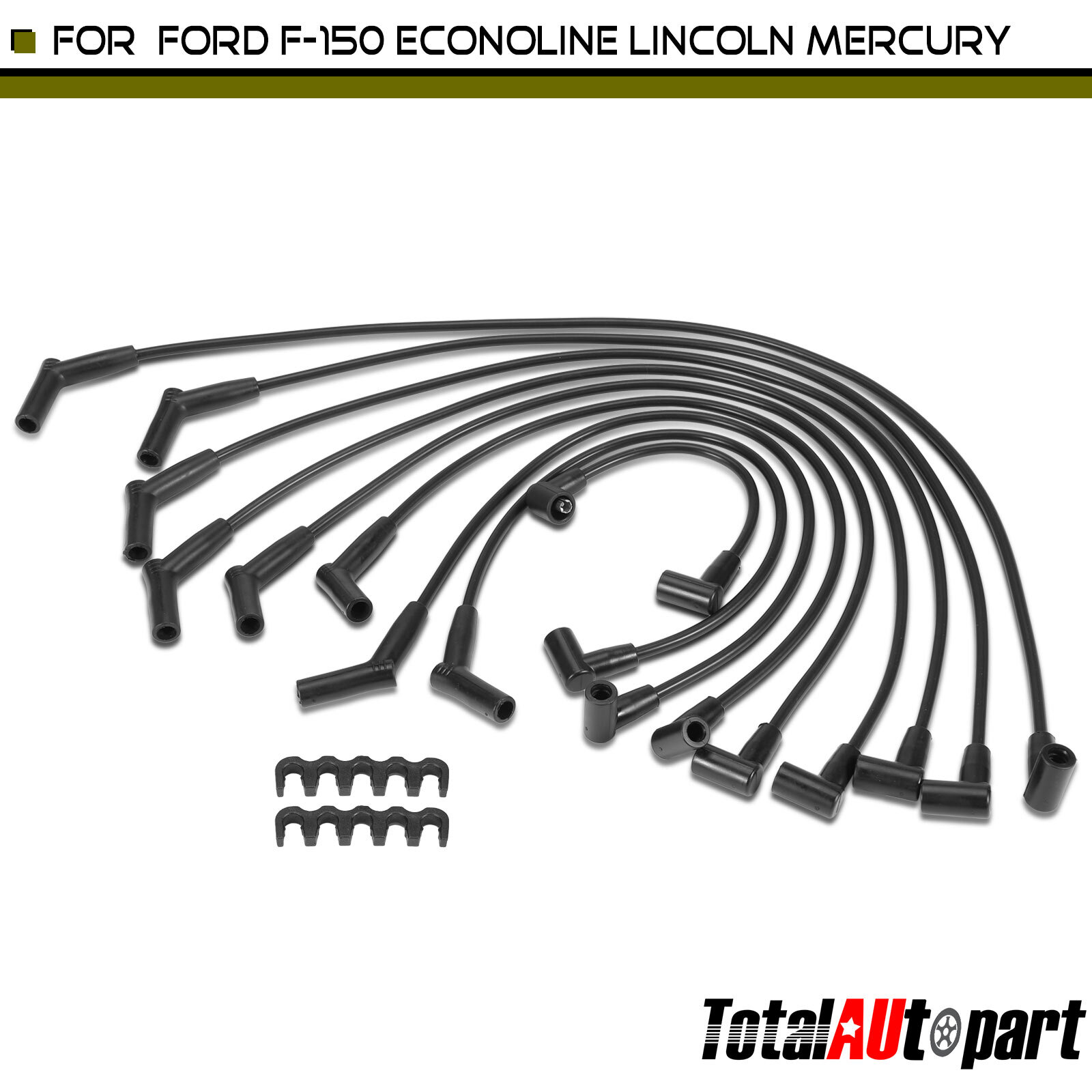 9x Spark Plug Wire Set for Ford F-150 F-250 F-350 77-79 V8 7.5L Lincoln Mercury