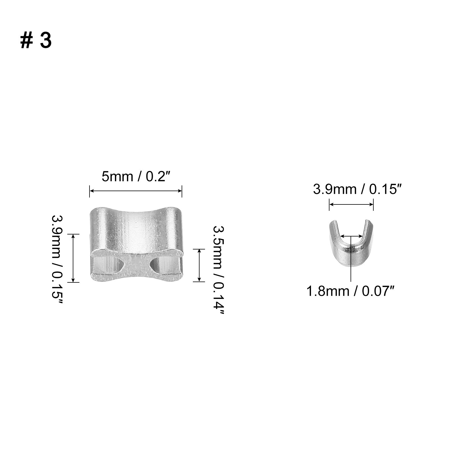 10 Sets Zipper Slider Retainers, #3 Top Stoppers & Bottom Stops, Silver Tone