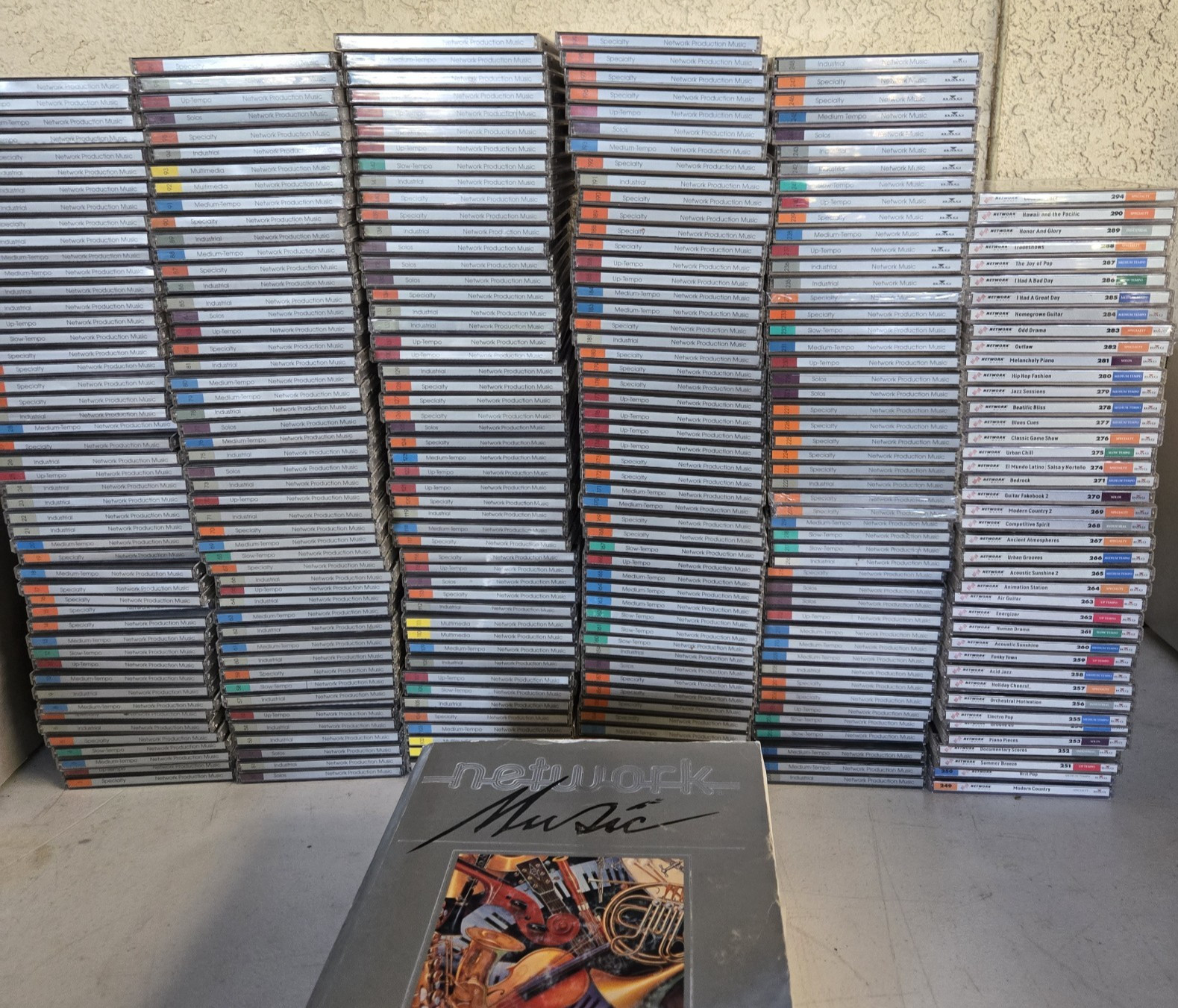 Network Production Music Audio CDs & Sound Effects Sampling 288 CD LOT w/Catalog