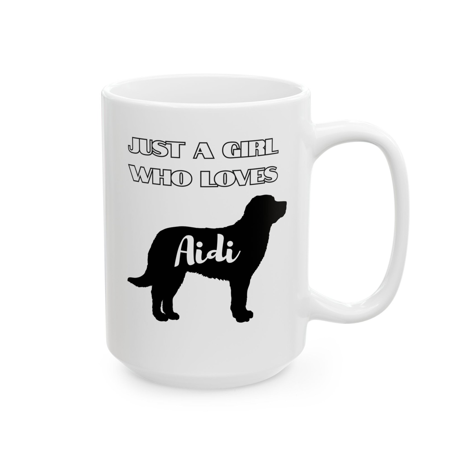 Just a Girl Who Loves Aidi Mug Aidi Silhouette Ceramic KY4