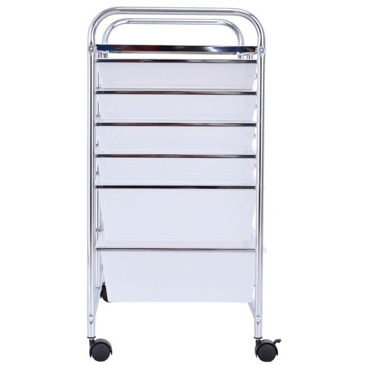 12-Drawer Utility Storage Rolling Cart w/Removable Drawers and Lockable Wheels