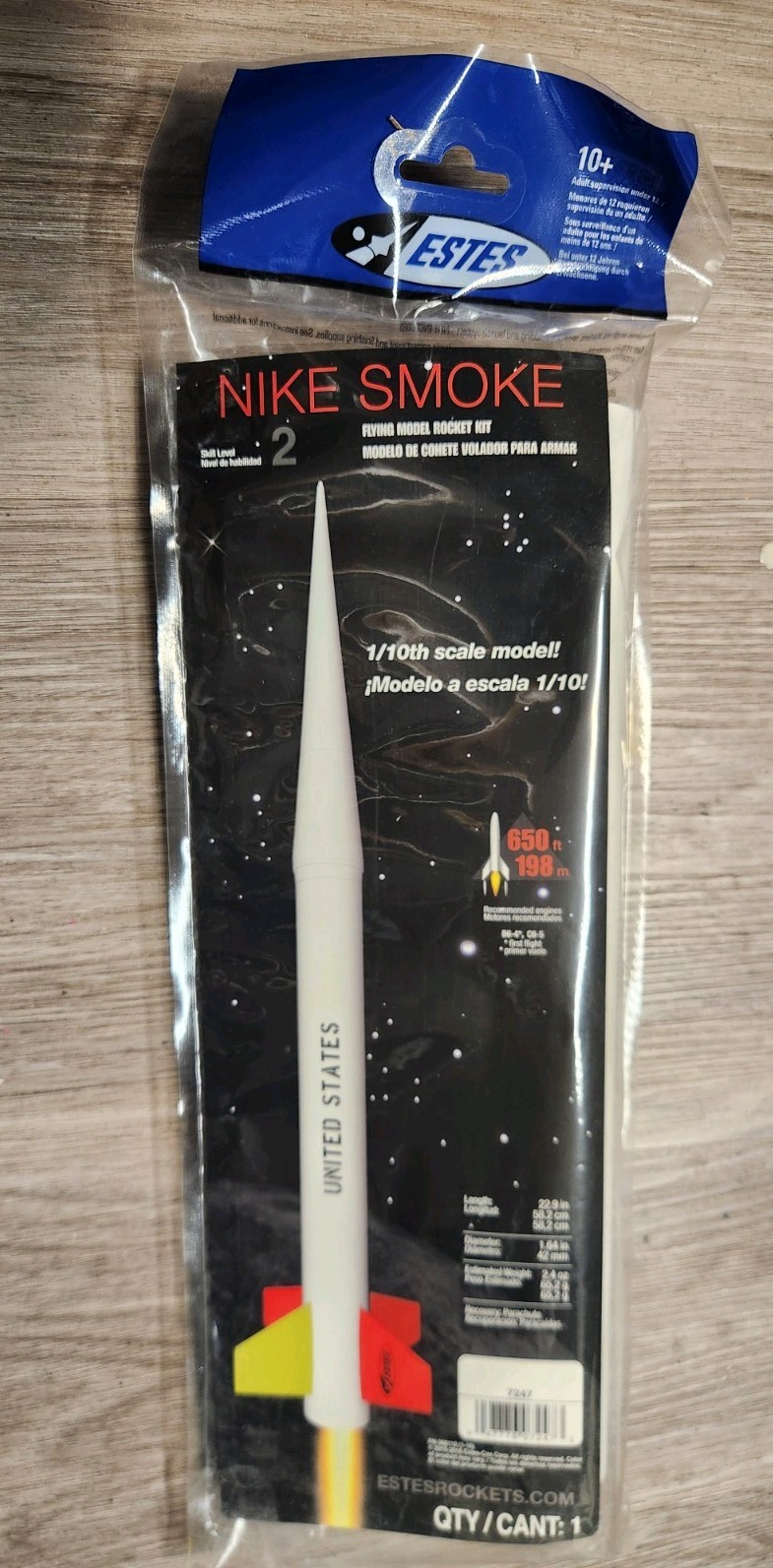 Estes Nike Smoke Model Rocket Kit #7247 OOP, New, Unopened