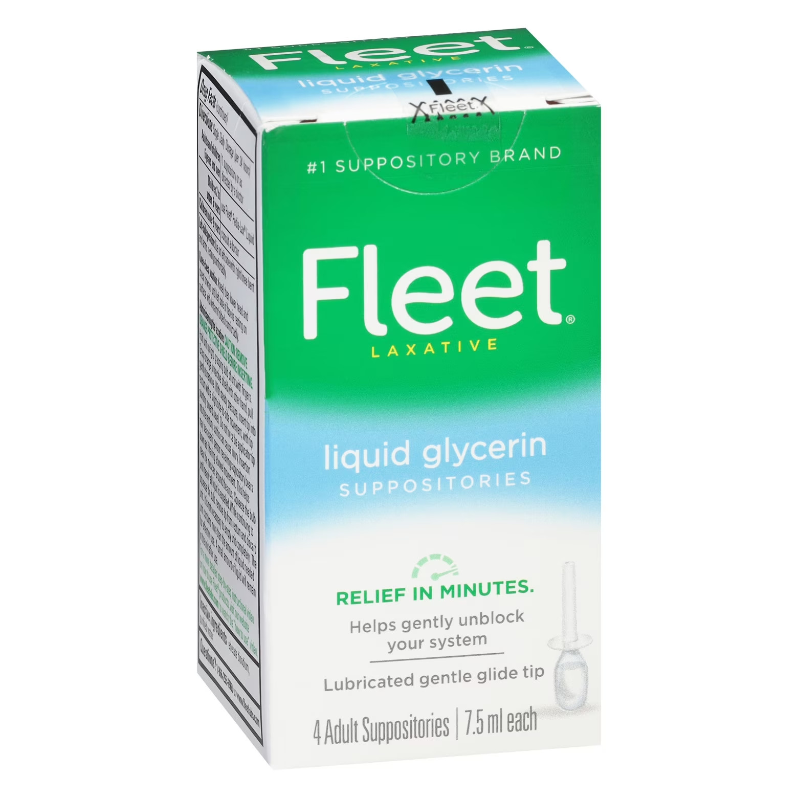 Fleet Liquid Glycerin Suppositories Adult Constipation Relief 7.5mL 4ct 4pk