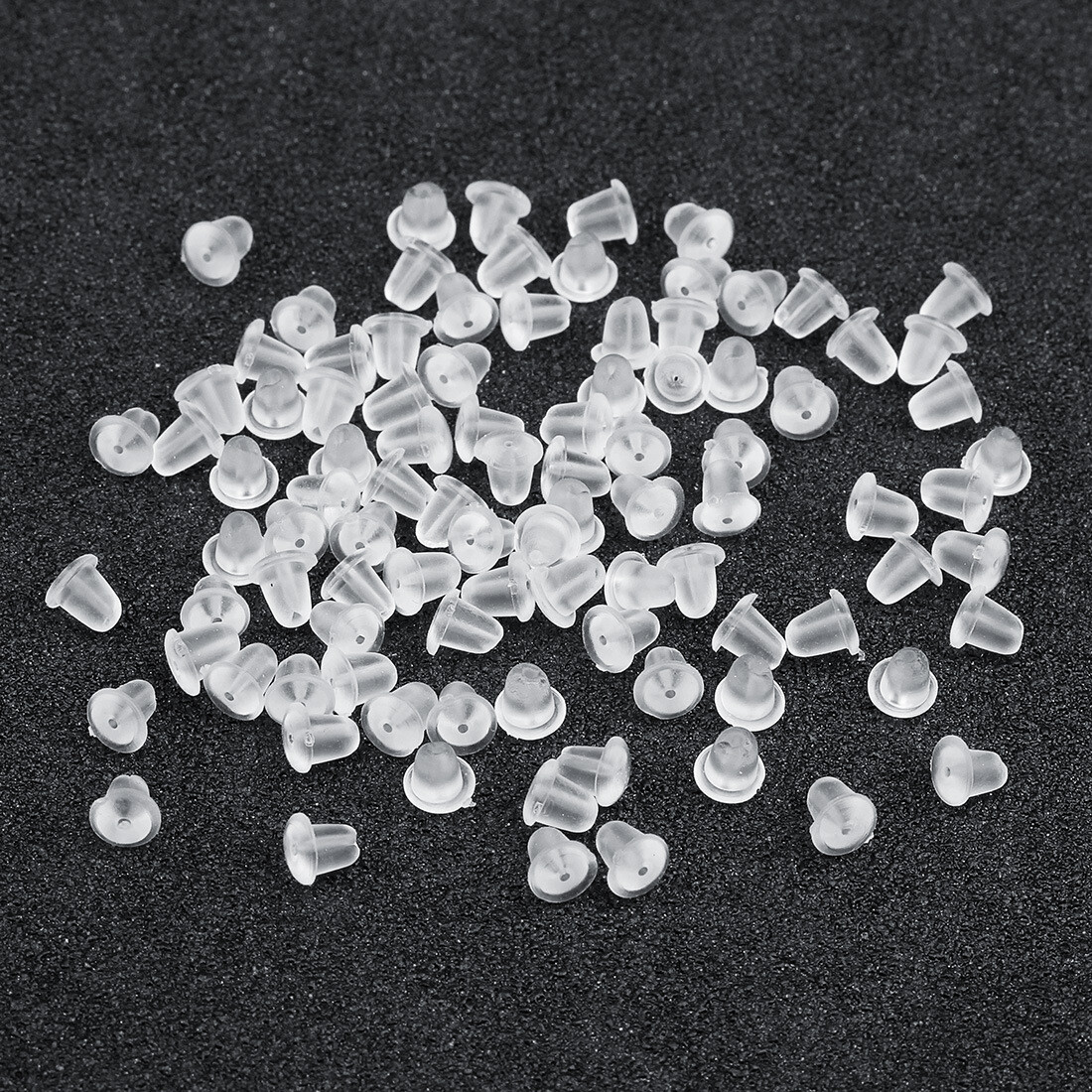 1000pcs Clear Soft Silicone Rubber Earring Backs Stoppers Jewelry Ear Plugging