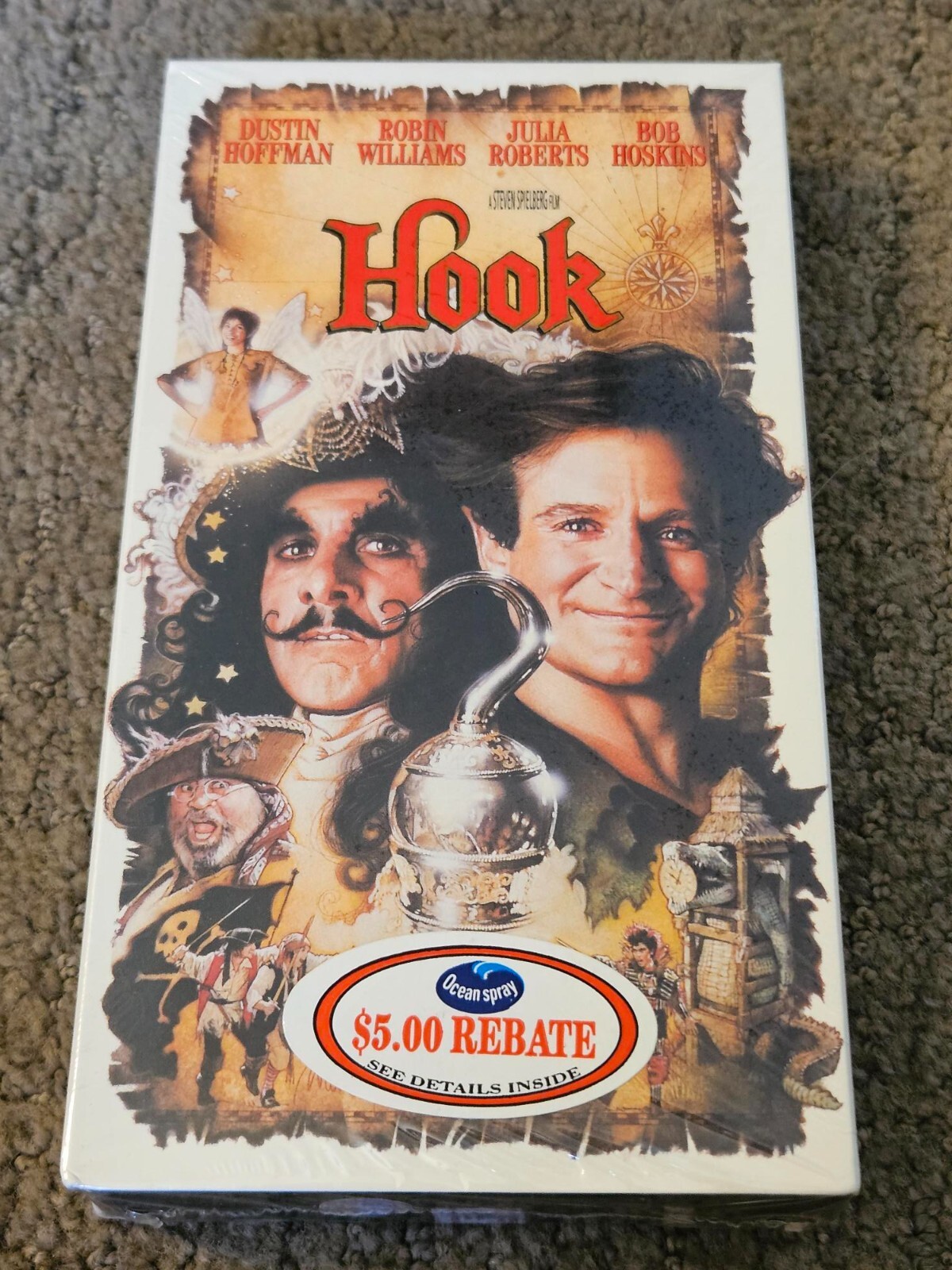 Hook Robin Williams Hoffman VHS ~ NEW SEALED with Rebate Sticker & Watermark