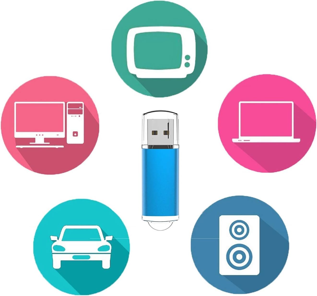 Compact 8GB USB Flash Drive - High-Speed Data Transfer and Stylish Blue Design