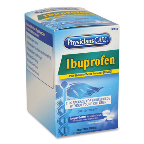 PhysiciansCare 90015 Ibuprofen Medication (100/Box) New